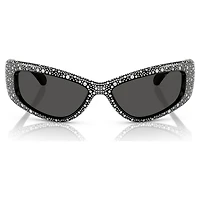 Sunglasses, Mask shape, SK6027, Black by SWAROVSKI