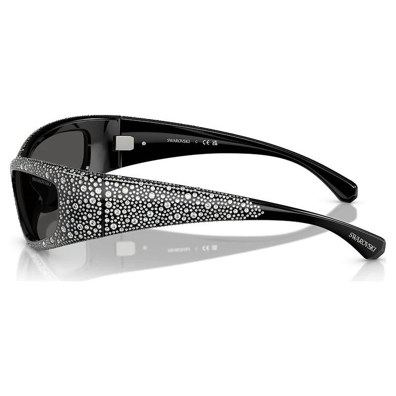 Sunglasses, Mask shape, SK6027, Black by SWAROVSKI