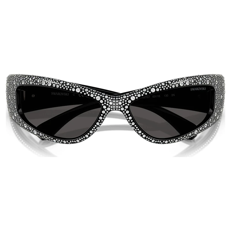 Sunglasses, Mask shape, SK6027, Black by SWAROVSKI