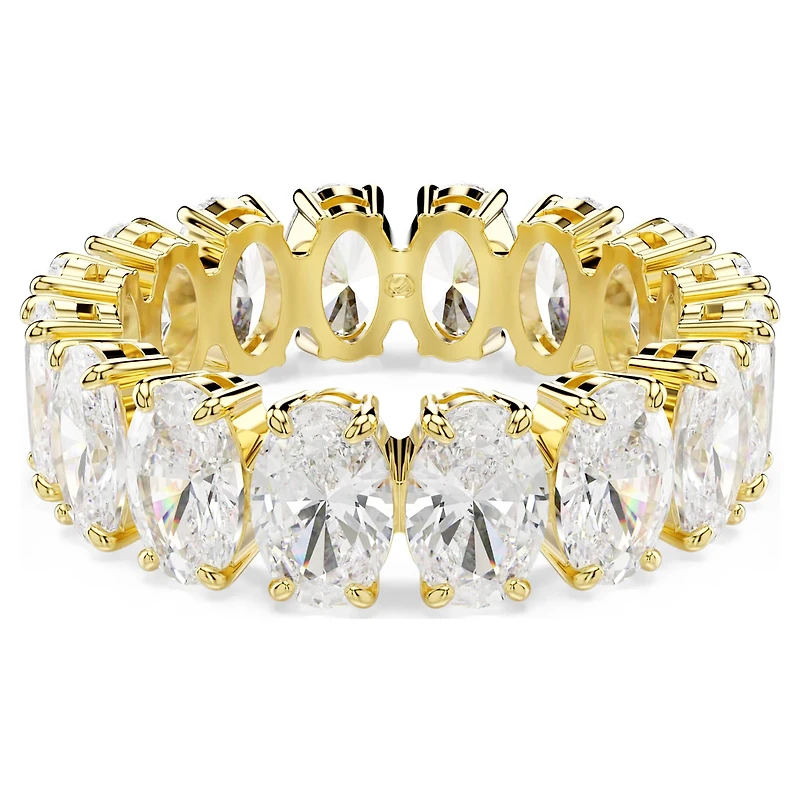 Matrix ring, Oval cut, White, 18K gold finish
