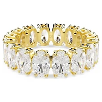 Matrix ring, Oval cut, White, 18K gold finish