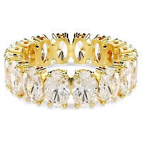 Matrix ring, Oval cut, White, Gold-tone plated by SWAROVSKI