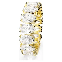 Matrix ring, Oval cut, White, 18K gold finish