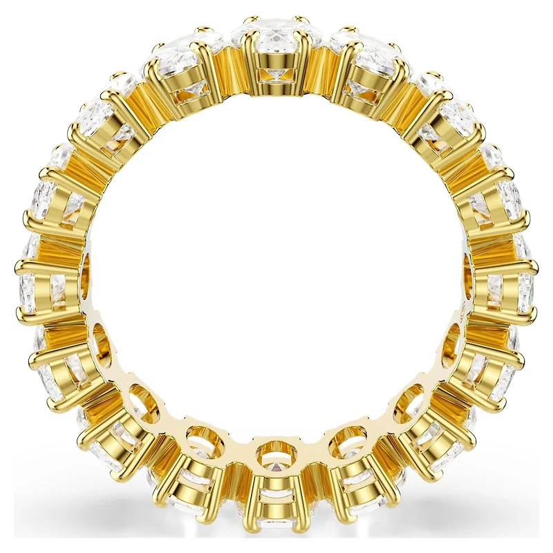 Matrix ring, Oval cut, White, 18K gold finish
