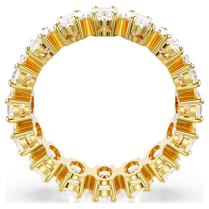 Matrix ring, Oval cut, White, Gold-tone plated by SWAROVSKI