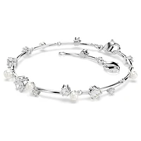 Constella bracelet, Crystal pearl, Round cuts, White, Rhodium plated by SWAROVSKI
