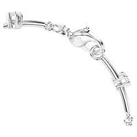 Constella bracelet, Crystal pearl, Round cuts, White, Rhodium plated by SWAROVSKI