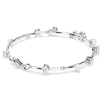 Constella bracelet, Crystal pearl, Round cuts, White, Rhodium plated by SWAROVSKI