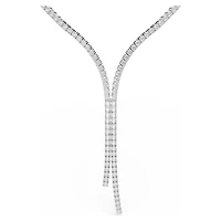 Matrix Y necklace, Round cut, White, Rhodium plated by SWAROVSKI