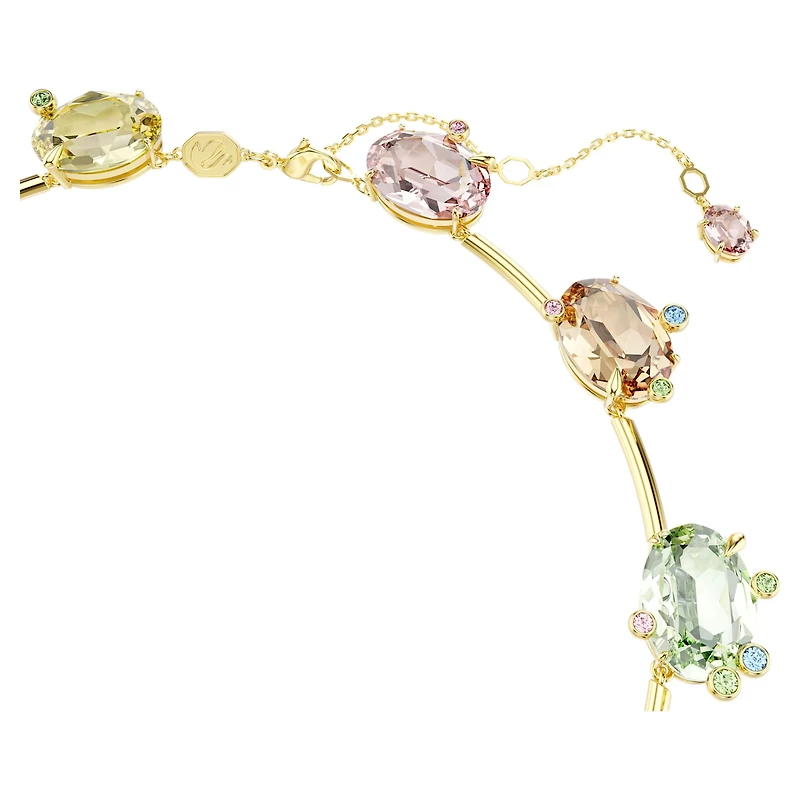 Gema necklace, Mixed cuts, Multicoloured, 18K gold finish