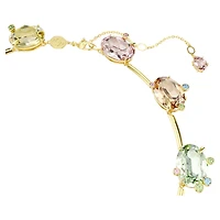 Gema necklace, Mixed cuts, Multicoloured, 18K gold finish
