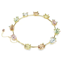 Gema necklace, Mixed cuts, Multicoloured, 18K gold finish