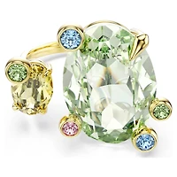 Gema open ring, Mixed cuts, Multicoloured, 18K gold finish