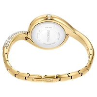 Dextera asymmetric watch, Swiss Made, Metal bracelet, Gold tone, Gold-tone finish by SWAROVSKI