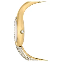 Dextera asymmetric watch, Swiss Made, Metal bracelet, Gold tone, Gold-tone finish by SWAROVSKI