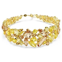 Gema choker, Mixed cuts, Yellow, Gold-tone plated by SWAROVSKI