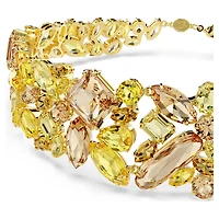 Gema choker, Mixed cuts, Yellow, 18K gold finish