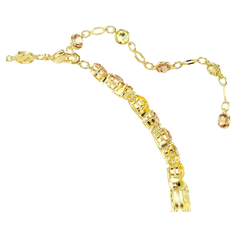 Gema choker, Mixed cuts, Yellow, 18K gold finish