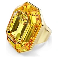 Lucent cocktail ring, Octagon shape, Yellow, Gold-tone plated by SWAROVSKI