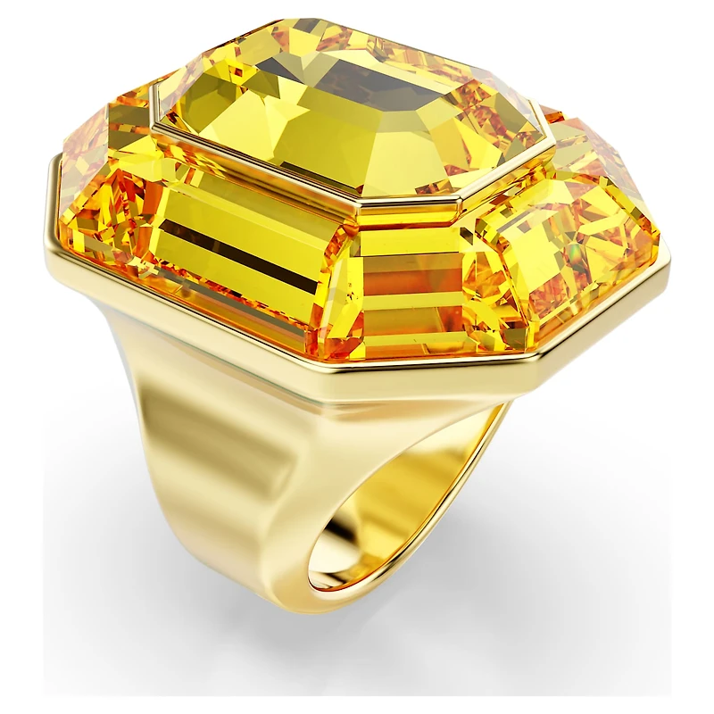 Lucent cocktail ring, Octagon shape, Yellow, Gold-tone plated by SWAROVSKI