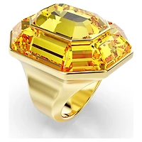 Lucent cocktail ring, Octagon shape, Yellow, Gold-tone plated by SWAROVSKI