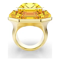 Lucent cocktail ring, Octagon shape, Yellow, Gold-tone plated by SWAROVSKI