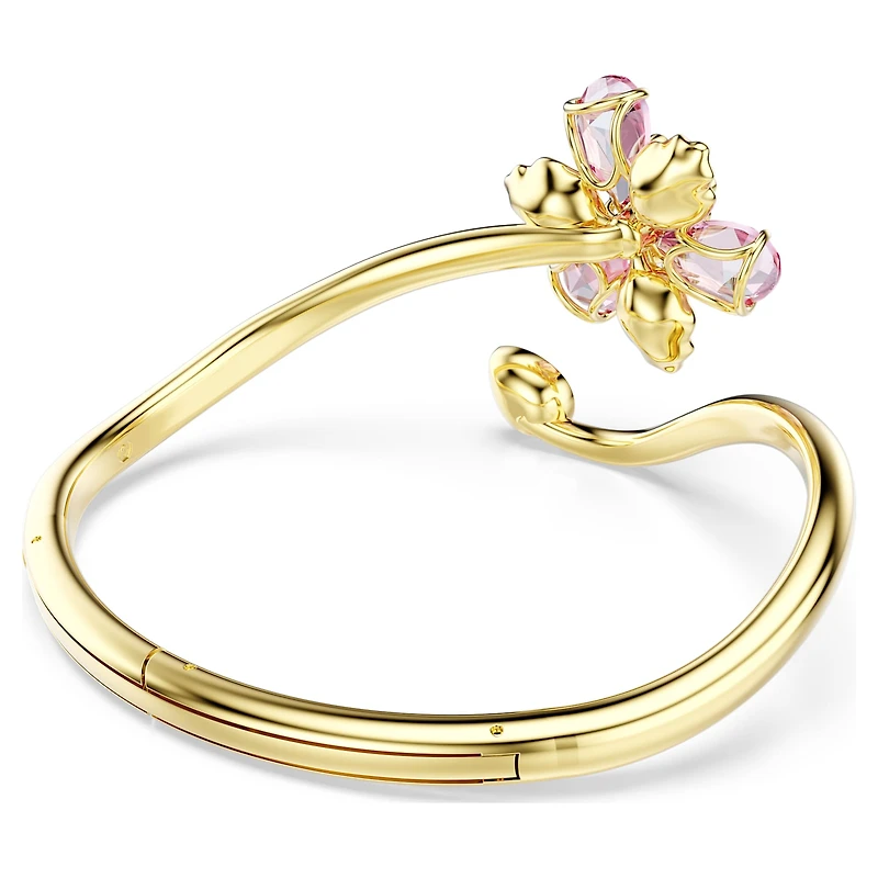 Idyllia bangle, Mixed cuts, Flower, Multicoloured, 18K gold finish