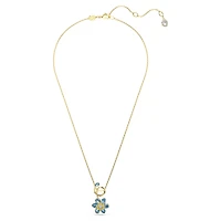 Idyllia pendant, Mixed cuts, Flower, Blue, 18K gold finish