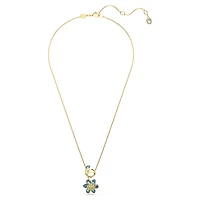Idyllia pendant, Mixed cuts, Flower, Blue, Gold-tone plated by SWAROVSKI