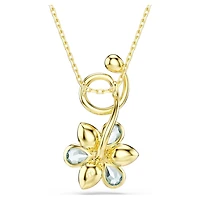 Idyllia pendant, Mixed cuts, Flower, Blue, 18K gold finish