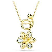 Idyllia pendant, Mixed cuts, Flower, Blue, Gold-tone plated by SWAROVSKI