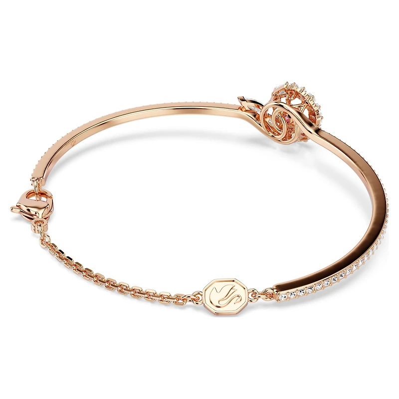 Snake bangle, Mixed cuts, Year of the Snake, Red, 18K rose gold finish
