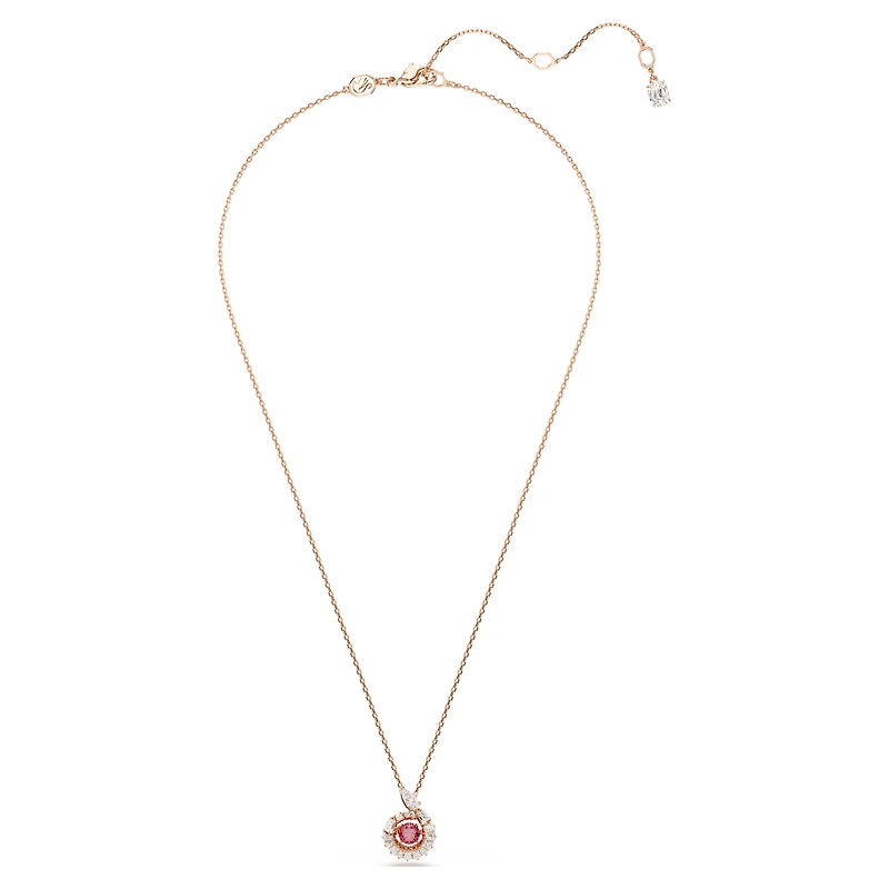 Snake pendant, Mixed cuts, Year of the Snake, Red, 18K rose gold finish