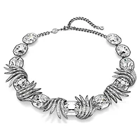 The Vienna Collection necklace, Feather, White, Ruthenium plated by SWAROVSKI