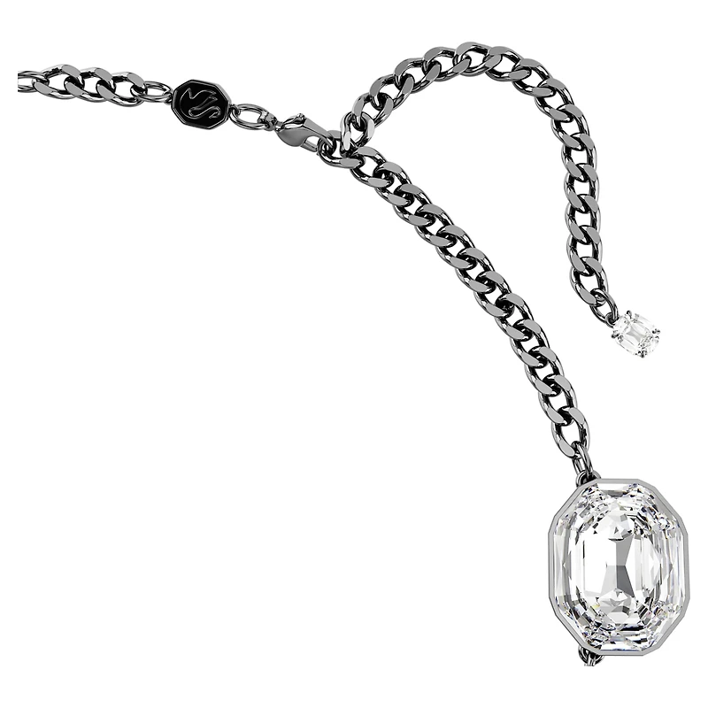The Vienna Collection necklace, Feather, White, Ruthenium plated by SWAROVSKI
