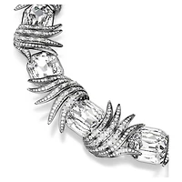 The Vienna Collection necklace, Feather, White, Ruthenium plated by SWAROVSKI