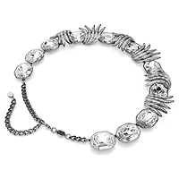 The Vienna Collection necklace, Feather, White, Ruthenium plated by SWAROVSKI