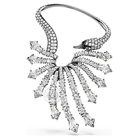 The Vienna Collection ear cuff, Swan, White, Ruthenium plated by SWAROVSKI