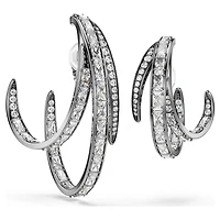 The Vienna Collection ear cuff set (3), Feather, White, Ruthenium plated by SWAROVSKI