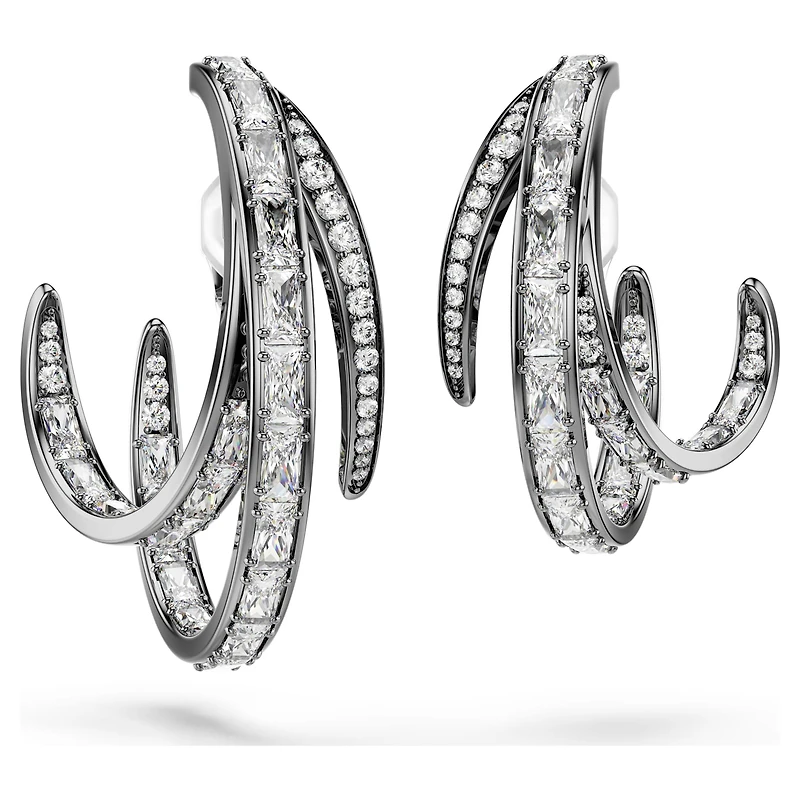 The Vienna Collection ear cuff set (3), Feather, Ruthenium plated by SWAROVSKI