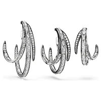 The Vienna Collection ear cuff set (3), Feather, Ruthenium plated by SWAROVSKI