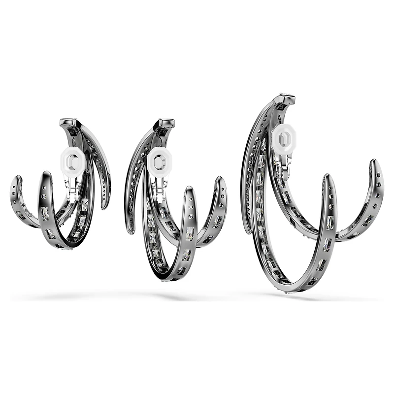 The Vienna Collection ear cuff set (3), Feather, Ruthenium plated by SWAROVSKI