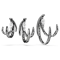 The Vienna Collection ear cuff set (3), Feather, Ruthenium plated by SWAROVSKI