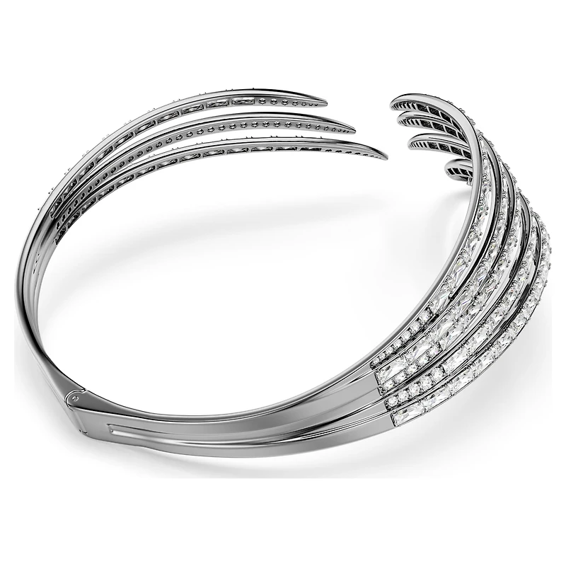 The Vienna Collection choker, Feather, White, Ruthenium plated by SWAROVSKI