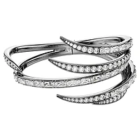 The Vienna Collection bangle, Feather, White, Ruthenium plated by SWAROVSKI