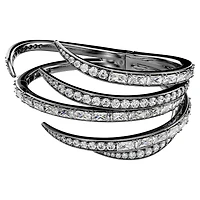 The Vienna Collection bangle, Feather, White, Ruthenium plated by SWAROVSKI