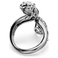 The Vienna Collection open ring, Feather, White, Ruthenium plated by SWAROVSKI