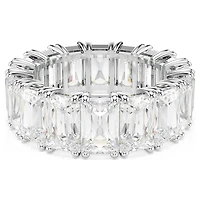 Matrix Vittore ring, Baguette cut, White, Rhodium plated by SWAROVSKI