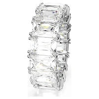 Matrix Vittore ring, Baguette cut, White, Rhodium plated by SWAROVSKI