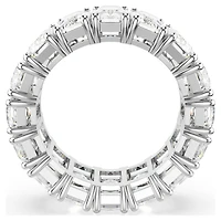 Matrix Vittore ring, Baguette cut, White, Rhodium plated by SWAROVSKI